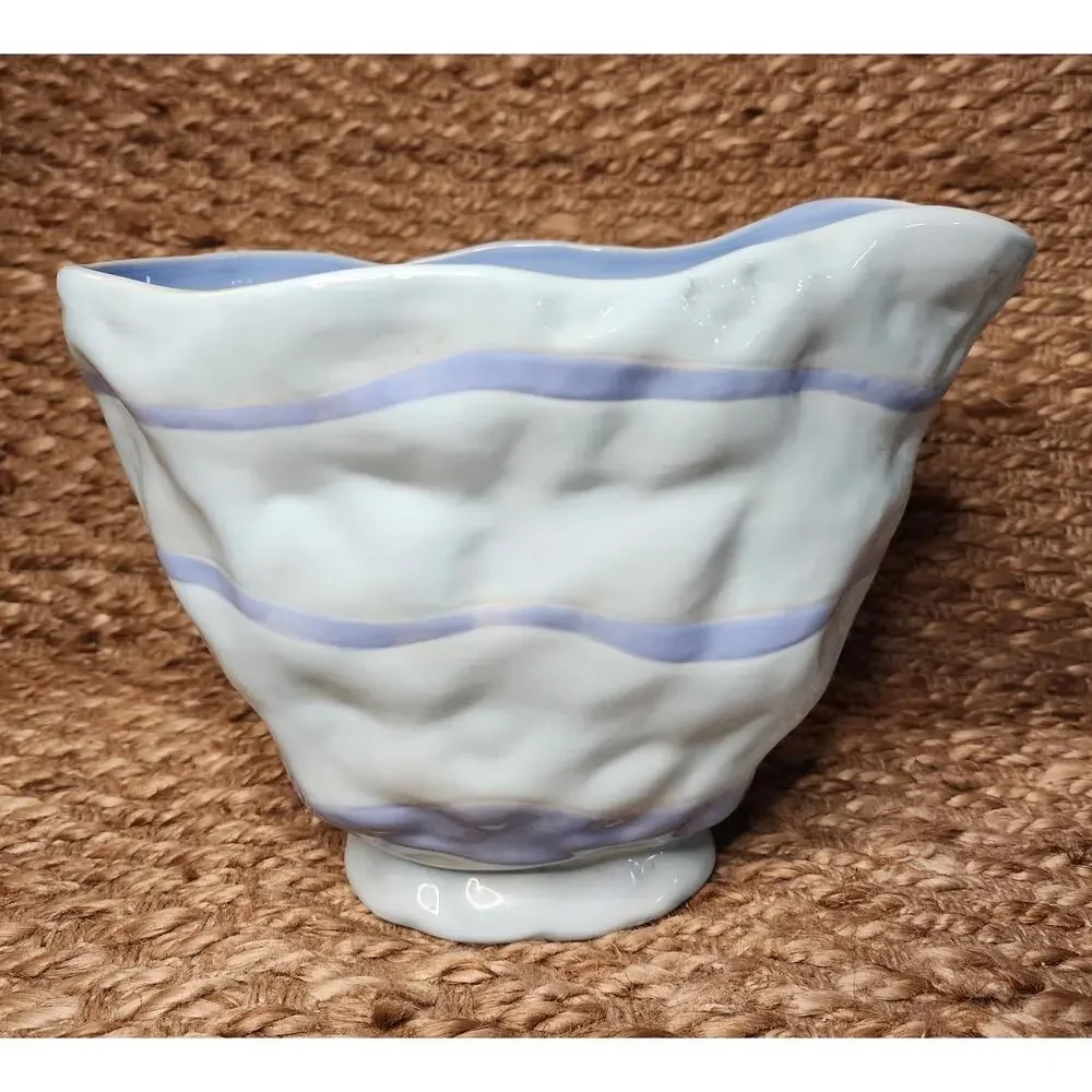Vintage Côte d'Azur Blue Ceramic Planter Vase Centerpiece Home Decor